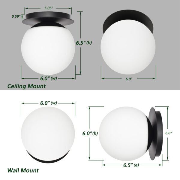 1-Light Modern Globe Wall Sconce - Image 6