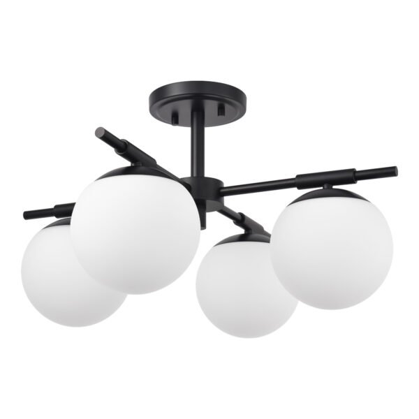 4-Light Modern Globe Semi Flush Mount Ceiling Light fixture - Image 4