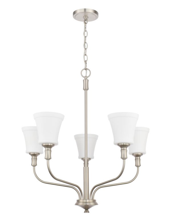 5-Light Glass Chandelier Lighting Fixture