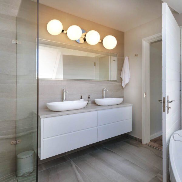 4-Light Modern Globe Bathroom Vanity Light - Image 8