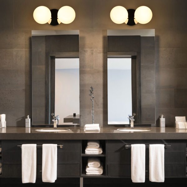 2-Light Modern Globe Bathroom Vanity Light - Image 7