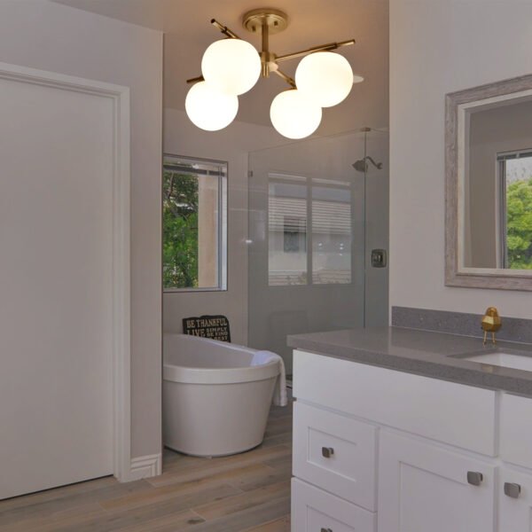 4-Light Modern Globe Semi Flush Mount Ceiling Light fixture - Image 6