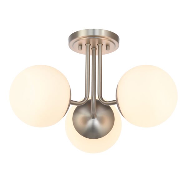 3-Light Modern Globe Semi Flush Mount Ceiling Light fixture - Image 2