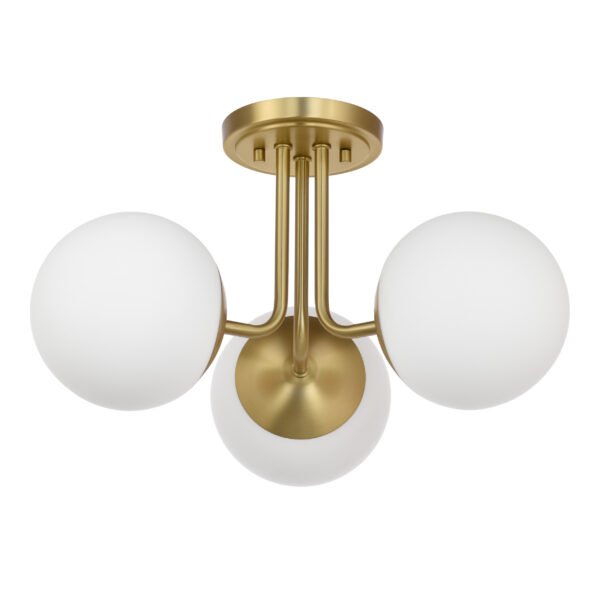 3-Light Modern Globe Semi Flush Mount Ceiling Light fixture - Image 3
