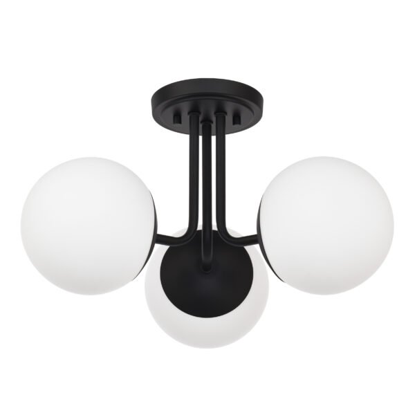 3-Light Modern Globe Semi Flush Mount Ceiling Light fixture - Image 4