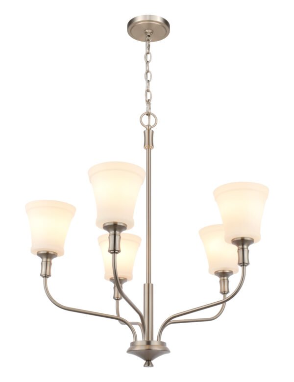 5-Light Glass Chandelier Lighting Fixture - Image 2
