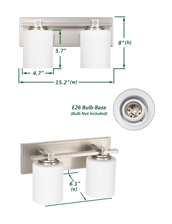 2-Light Stylish Bathroom Vanity Light Fixtures - Image 5