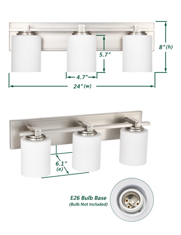 3-Light Stylish Bathroom Vanity Light Fixtures - Image 5