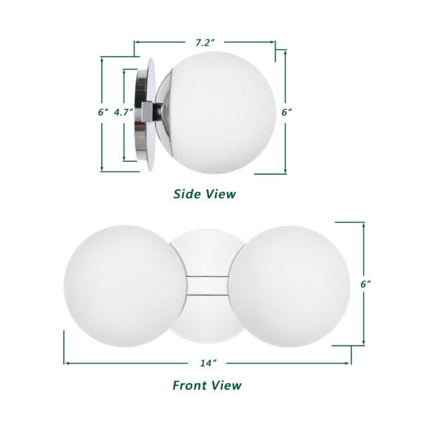 2-Light Modern Globe Bathroom Vanity Light - Image 5
