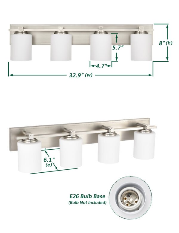 4-Light Stylish Bathroom Vanity Light Fixtures - Image 5