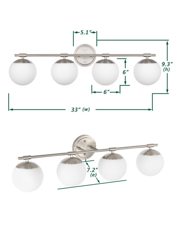 4-Light Globe Bathroom Vanity Light - Image 6