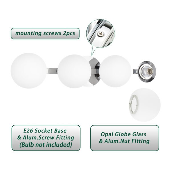 4-Light Modern Globe Bathroom Vanity Light - Image 7