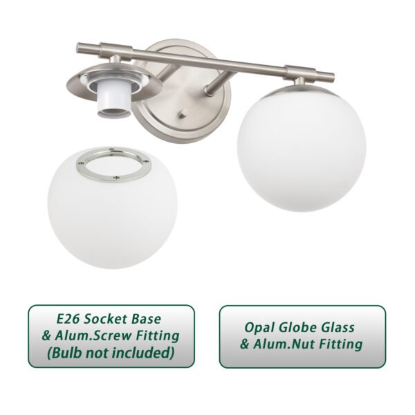 2-Light Globe Bathroom Vanity Light - Image 7