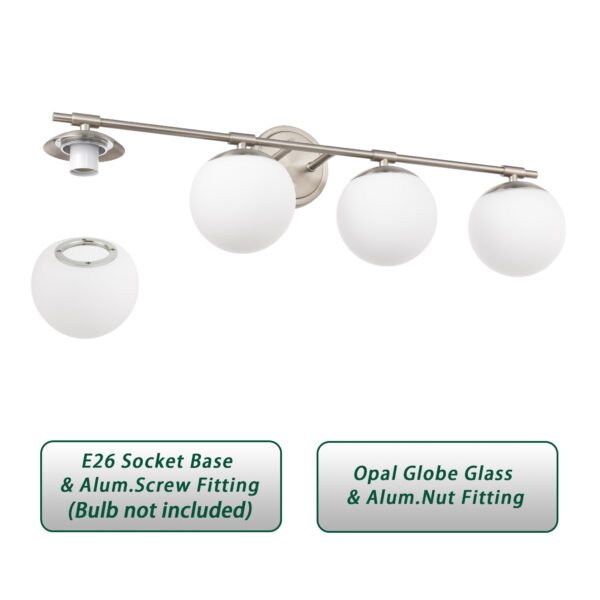 4-Light Globe Bathroom Vanity Light - Image 7