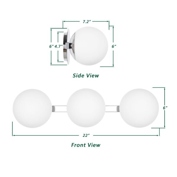 3-Light Modern Globe Bathroom Vanity Light - Image 6