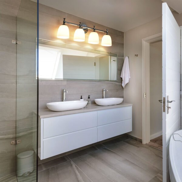 4-Light Traditional Bathroom Vanity Light Fixtures - Image 7