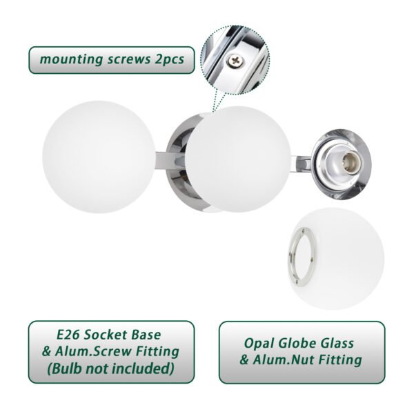 3-Light Modern Globe Bathroom Vanity Light - Image 7