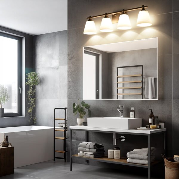 4-Light Transitional Bathroom Vanity Light Fixtures - Image 7